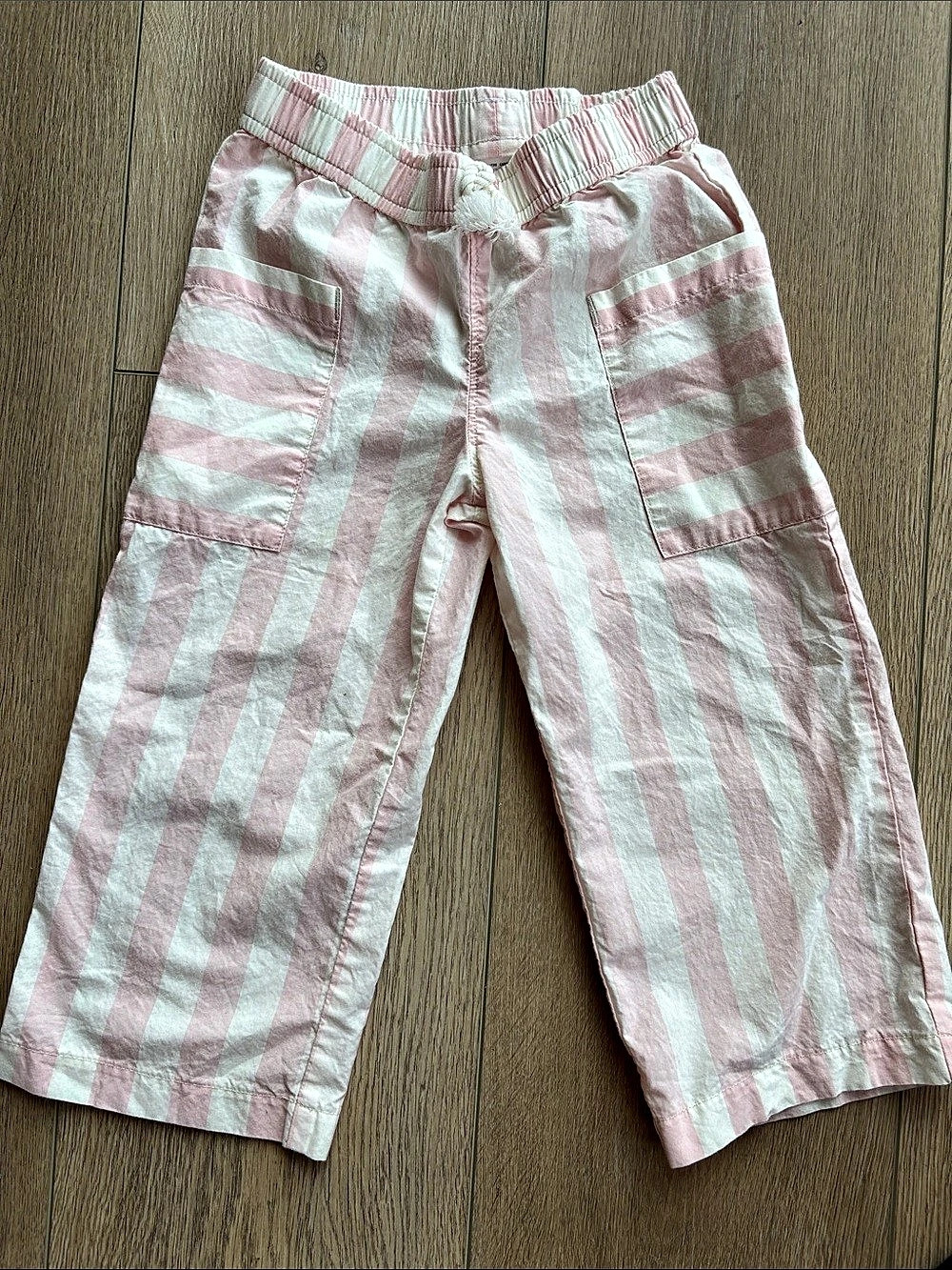 Carter's Toddler Girl Striped Pants Striped Cargo Shorts Pink & White Girls 3T